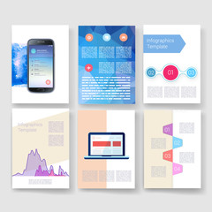 Templates. Design Set of Web, Mail, Brochures. Mobile