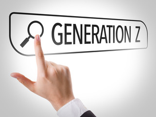 Generation Z written in search bar on virtual screen