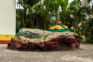 Bob Marley's rock pillow in his house. Nine miles, Jamaica