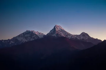 Zelfklevend Fotobehang Himalayan mountains at sunrise © matiplanas