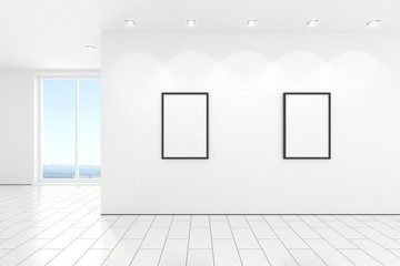 Leerer Raum mit Spots mit Hintergrund