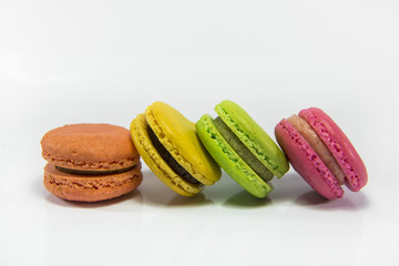 Colorful macaroon isolated on white background