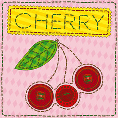 Funny patchwork with sweet cherry