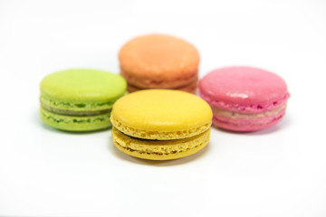 Colorful macaroon isolated on white background