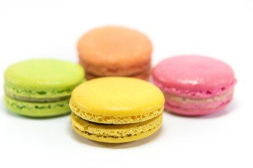Colorful macaroon isolated on white background