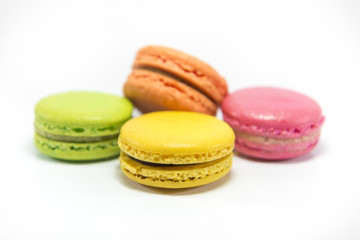 Colorful macaroon isolated on white background