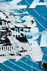 Random collage texture paper on eroded wall