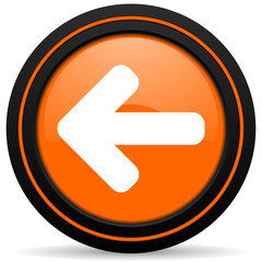 left arrow orange icon arrow sign