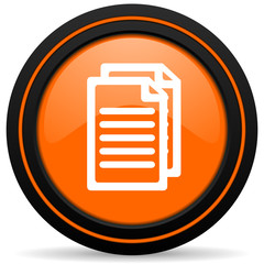 document orange icon pages sign