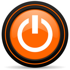 power orange icon on off sign
