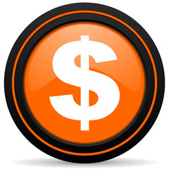 dollar orange icon us dollar sign
