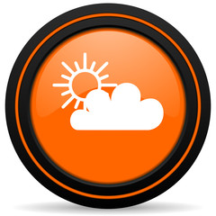 cloud orange icon waether forecast sign