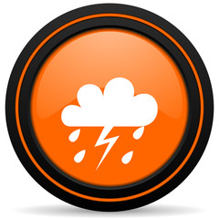 storm orange icon waether forecast sign