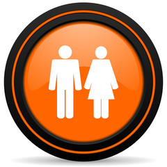 couple orange icon people sign team symbol