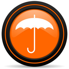 umbrella orange icon protection sign