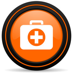 Obraz premium first aid orange icon hospital orange icon