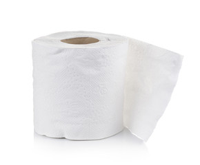 toilet paper on white background