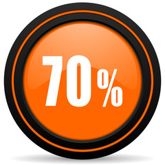 70 percent orange icon sale sign