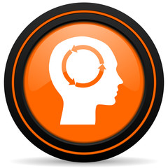 head orange icon human head sign