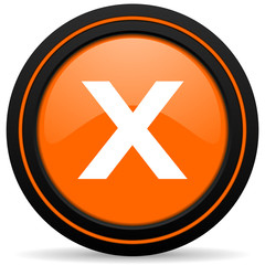 Obraz premium cancel orange icon