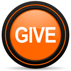 Fototapeta premium give orange icon