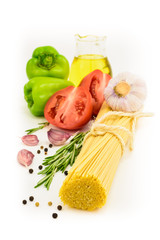 Dried pasta with vegetables