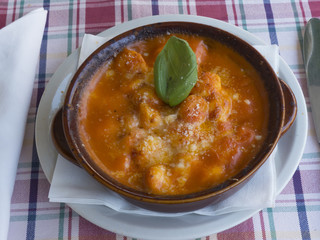 Gnocchi at a taverna in Rome, Italy