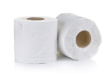 toilet paper on white background