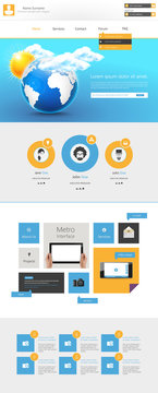 One Page Website Template Design Vector Eps 10