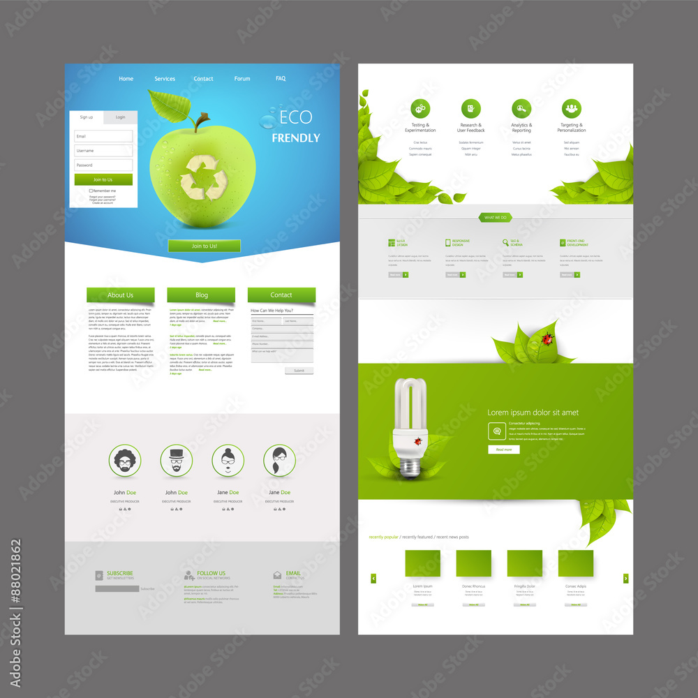 Canvas Prints business one page website design template. vector design.
