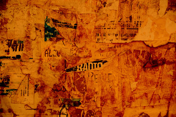 Random background collage texture paper on eroded wall