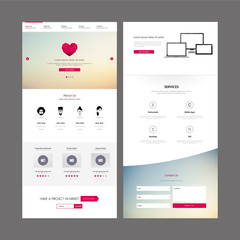 One Page Website Template and Header Designs