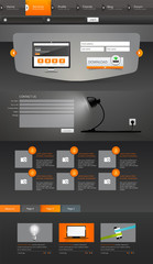 modern style one page website design template in dark color