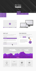 Flat Website Template Design Vector Eps 10