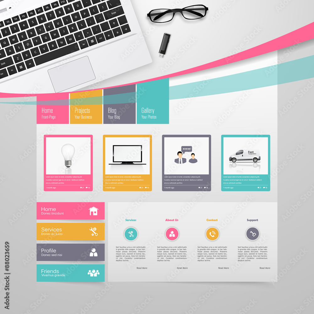 Wall mural creative website template design vector eps 10