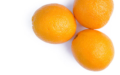 Orange fruit on white background.