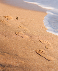 footprints on the beach