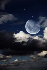  Fantastic night landscape with the big moon © korionov