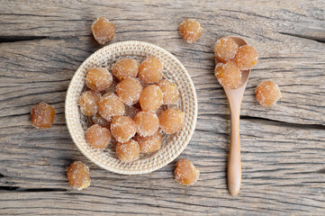 sweet thai snack, tamarind mixed with granulated sugar