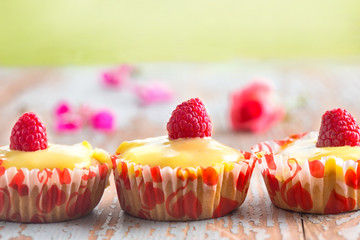 cupcake with raspberry