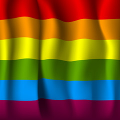 Fototapeta premium realistic rainbow flag.vector illustration