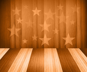 USA retro style background - empty wooden table for display montages
