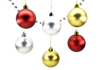 Christmas-tree decorations isolated on a white background