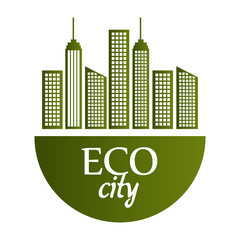 Eco city design, vector illustration.