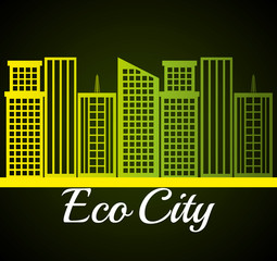 Eco city design, vector illustration.