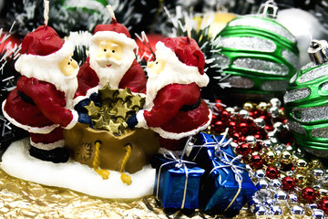 New Year's candle  Santa Claus