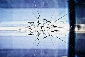 The broken glass, abstract luminescent background