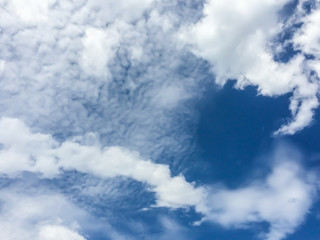 Line white clouds on blue sky