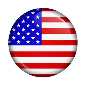 icon with flag of USA isolated