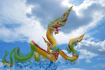 Dragon floating on a cloud